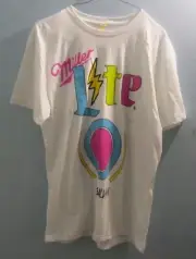 Miller Lite Beer Promotional Next Level Size Medium White T-Shirt