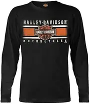 [HARLEY-DAVIDSON] Men's Custom Iconic B&S Long Sleeve Crew-Neck Shirt - Black