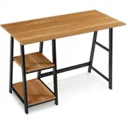 Zetland Light Walnut Writing Desk with 2 Storage Shelves