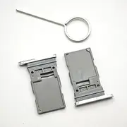 2 Pieces Silver Single SIM Tray Replacement for Samsung Galaxy S22 5G SM-S901B with SIM Eject Tool