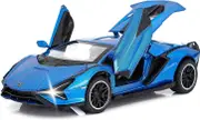 Heyone Toy Cars Lambo Sian FKP3 Metal Model Car with Light and Sound Pull Back Toy Car for Boys Age 3 + Year Old (Blue)