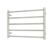 Radiant Brushed 750 x 550mm Round Heated Towel Rail (Left Wiring) BRU-RTR03LEFT