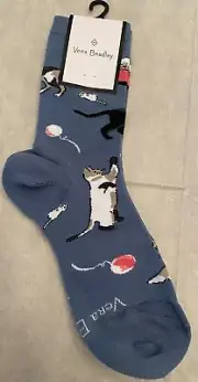 Vera Bradley Cats Meow Crew Socks NWT Fits sizes 5-10