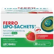 Lipo-Sachets Ferro Strawberry Flavour Sachets 5g X 30
