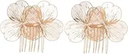 OATIPHO 2pcs Vintage Baroque Bride Hair Comb Floral Pearl Accessories Elegant Flower Clips for Weddings Bridesmaid Hairpieces Unique Styling for Women