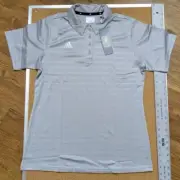 Adidas Women's Basics Light Gray Polo Shirt Size Large Climalite NWT