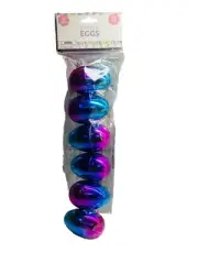 Plastic Easter Eggs Metallic Multicolor 6 Pieces Fillable Eggs New!!!