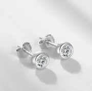 Gorgeous Silver SP Dot AAA Cubic Zirconia Mini Stud Earring