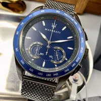在飛比找ETMall東森購物網優惠-MASERATI 瑪莎拉蒂男錶 46mm 寶藍圓形精鋼錶殼 