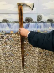 Walking Stick AXE | Wood Handle, High Carbon Steel | Best Gift for Grand Parents