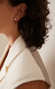 [VRAI] 14K White Gold Lab-Grown Diamond Earrings