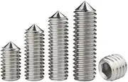 50pcs Hex Hexagon Socket Set Screw M3 M4 Cone Point Grub Screw 304 Stainless Steel DIN914(Color:12mm,Size:M4-50pcs)