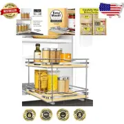 Laminated Wood Spice Rack Organizer with Anti-Rust Chrome – Lifetime Warranty