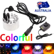 12 LED Mist Maker Fogger Water Fountain Pond Fog Machine Atomizer Air Humidifier