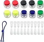 Shoe Lace Tie Locks,5 Pairs Cord Fastener Spring-Loaded Shoelace Stopper - Footwear Accessories For No-Tying Ease, For Fitness Shoes, Daily Wear, Sports, Kids' Shoes