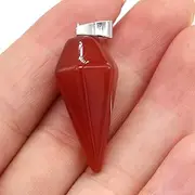 [MCWJ] Healing Crystal Stone NecklaceNatural Stone Quartz Agates Pendant Tiger Eye Reiki Healing Cone Crystal Charm Pendulum Pendants for Making DIY Necklace