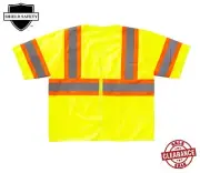 25 Pieces Yellow Safety Vest 5XL High Visibility Reflective ANSI Class 3