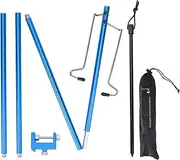 FLEXMAN 46.5in Folding Lantern Stand Pole, Portable Lamp Stand Hook Collapsible Camping Outdoor Flashlight Holder for Camping Fishing Picnic BBQ Outdoor Activities