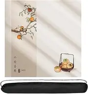 Mahjong Mat Blue Rubber Anti Slip Mahjong Table Mat with Carrying Bag for Mah Jongg Card Board Mahjong Learning Mat(Beige 1,85cm/33.4in)