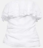 [Isabel Marant] Isabel Marant Kesha embroidered ramie top AU 14 white