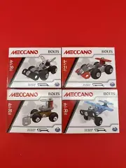 Set of 4 ERECTOR SETS by Meccano CAR & BULLDOZER Tools Included D