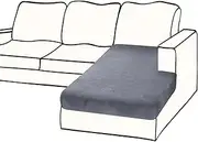 BT.WA Couch Cover 1 Piece Chaise Lounge Cover Velvet Sectional Couch Cushion Covers Separate L Shape Sofa Slipcovers Furniture Protector for Dogs Pets (Chaise or Sofa 3-Seater, Dark Grey)