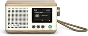 Pure Classic Mini Portable Digital Radio - DAB+ & FM Radio - Bluetooth 5.3-15 Hours Battery Life - 2 Equalizer Options - 2.4 Inch Colour Display - Lanyard - Cotton White/Oak - Compact & Lightweight