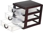HOOTNEE 3 Layer Multifunctional Drawer Type Storage Box Plastic Translucent for Home Office