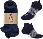 [hipSwan] Merino Wool Golf Socks Navy Blue For Men And Women - Anti-Blister Moisture Wicking Compression Arch Cushioned Ankle Low Cut - Running Hiking Cycling UK, Navy Blue, Medium