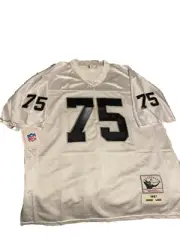 Los Angeles Raiders Howie Long #75 Mitchell &Ness Throwback White 50 Jersey 1987