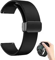 [generic] 22mm Watch Band | Quick Release Magnetic Silicone Folding Buckle | Rubber Watch Strap, Skin-Friendly Sport Band, Soft and Comfortable, for Smart Watch,