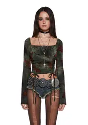 [Current Mood] Your Fate Long Sleeve Top - Green
