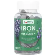 YumVs, Iron with Vitamin C Gummies, Grape, 60 Gummies