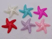 100 Mixed Color Acrylic FlatBack Pearl Star Starfish Cabochon 19mm Craft DIY Wed