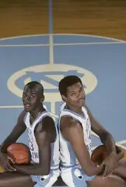 North Carolina Michael Jordan and Sam Perkins Chapel Hill NC 1983 Old Photo 1