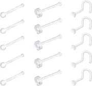 Nose Piercing Horseshoe Lip Piercing Bioflex Flexible Nose Stud Set 16G 18G Fectas