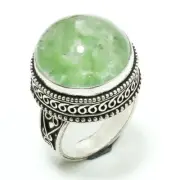 Garden Quartz Round Shape Gemstone Handmade Ring Jewelry Ring Size 9 Inches