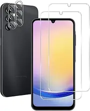 [BIGFACE] Galaxy A25 Tempered Glass Screen Protector + Camera Lens Protector [2 + 2 Pack][Case Friendly][Anti-Scratch][Ultrasonic Fingerprint Unlock] HD Protective Film for Samsung Galaxy A25