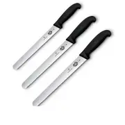 [Victorinox] Serrated Slicing Knife w/ Fribrox Handle (Black) - 30cm