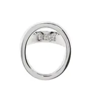 MM6 Maison Margiela Minimal Logo Cut-Out Detailed Ring 3,4,5 silver
