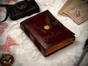 handmade vintage leather journal grimoire harry potter leather sketchbook gifts