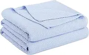 PiccoCasa Cooling Bamboo Blanket All Seasons Breathable for Hot Sleepers, Soft and Lightweight for Bed, Sofa Thin Blanket Summer Keep Cool Light Blue Twin 59"x79"