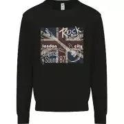 London Rock Gig Retro Guitar Flyer Kids Sweatshirt Jumper