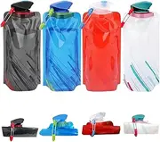 Horuili Sports Foldable Water Bottle, Pack of 4 Reusable Water Bottles, Flexible Foldable Water Bottle, Drinking Backpacks for Hiking, Adventure, Travel, 700 ml