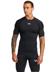 [RVCA] Compression Short Sleeve Top in Black