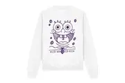 SpongeBob SquarePants Unisex Adult Grin Felt Pen Sweatshirt (White) - UTTV12684