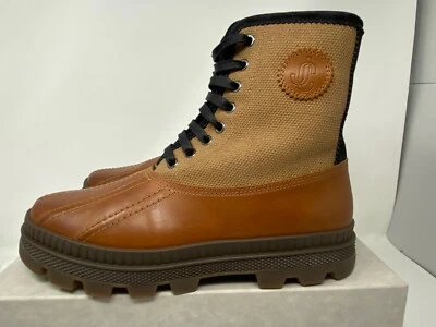 Jimmy Choo Oskar Flat Shearling Lined Duck Hiking Boot Size 38.5 8.5 RARE