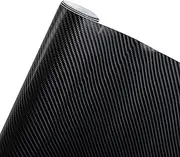 Uexplore-oz Carbon Fibre Wrap - Glossy 3D Black Vinly Wrap, Carbon Fiber Vinyl Wrap for Car Body Interior, Carbon Wrap with Air Release Bubble-Free Easy to Apply (50cm × 200cm)