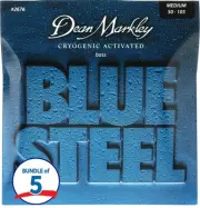 Dean Markley 2676 Blue Steel Bass Guitar Strings - .050-.105 Medium (5-Pack)