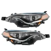 LH+RH Headlight For Toyota Corolla L LE 2017-2019 Headlamps Clear Chrome Lens (for: Toyota)